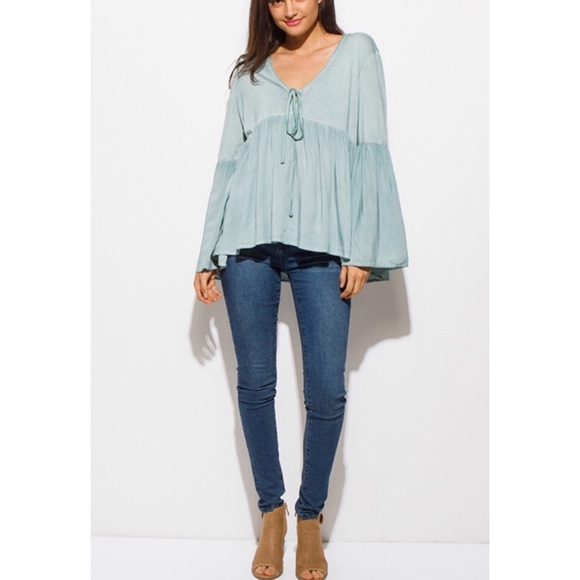 Last Large Sage Boho Top - Picture 2 of 5